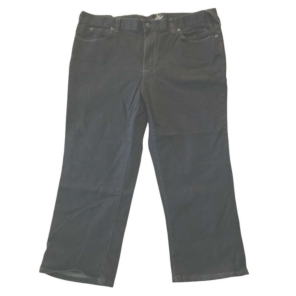 Synrgy Mens Jeans 46x 28 Dark Wash‎ Straight Leg Denim Big Short Casual Pants
